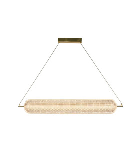 Capsule LED Convertible Celling Pendant Satin Brass Metal and Acryl-1