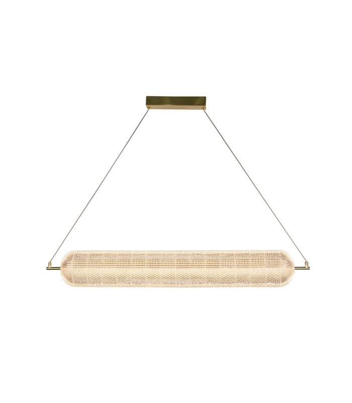 Capsule LED Convertible Celling Pendant Satin Brass Metal and Acryl-1