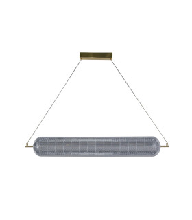 Capsule LED Convertible Celling Pendant Satin Brass Metal and Acryl-2