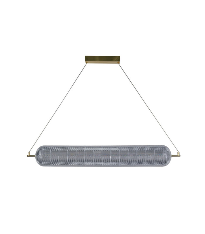 Capsule LED Convertible Celling Pendant Satin Brass Metal and Acryl-2