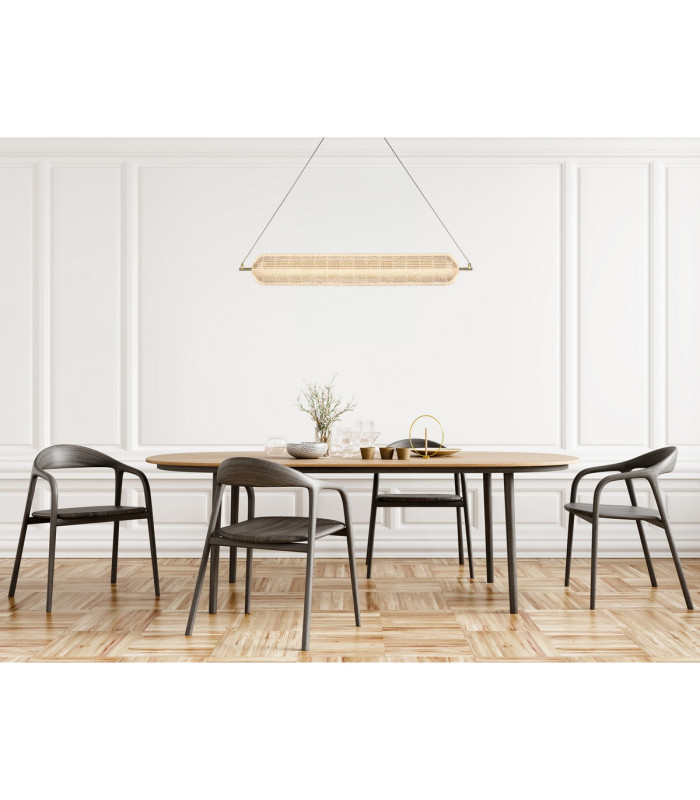 Capsule LED Convertible Celling Pendant Satin Brass Metal and Acryl-4