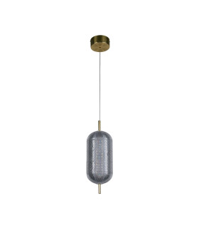 Capsule LED Celling Pendant Satin Brass Metal and Acrylic Shade-2