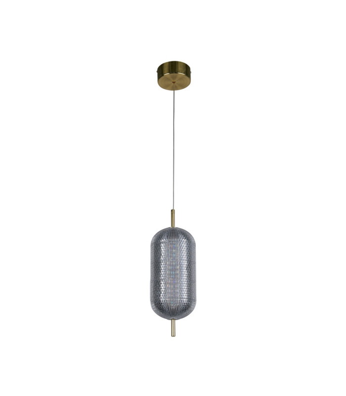 Capsule LED Celling Pendant Satin Brass Metal and Acrylic Shade-2