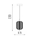 Capsule LED Celling Pendant, Satin Brass Metal and Acrylic Shade