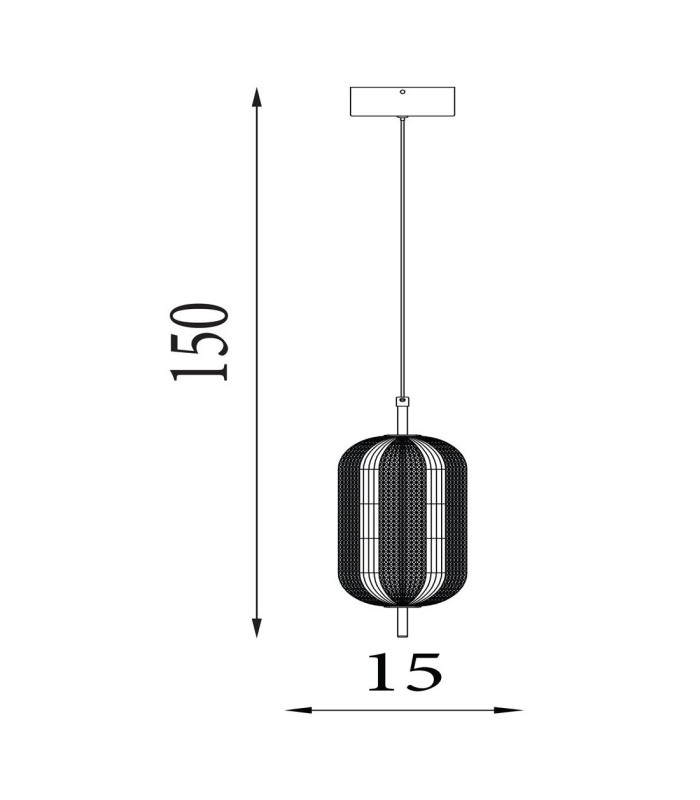 Capsule LED Celling Pendant, Satin Brass Metal and Acrylic Shade