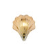Shell 1 Light Wall Lamp Satin Brass Metal & Amber Glass IP44-1