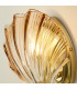 Shell 1 Light Wall Lamp Satin Brass Metal & Amber Glass IP44-3