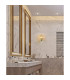 Shell 1 Light Wall Lamp Satin Brass Metal & Amber Glass IP44-4