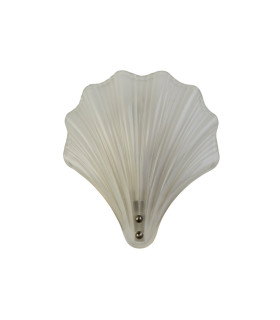 Shell 1 Light Wall Lamp Satin Silver Metal &Frosted Glass IP44-2