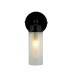 Imperial 1 Light Wall Lamp Matt Black Metal & Clear Ribbed Glass-1