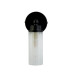 Imperial 1 Light Wall Lamp Matt Black Metal & Clear Ribbed Glass-2