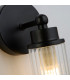 Imperial 1 Light Wall Lamp Matt Black Metal & Clear Ribbed Glass-3