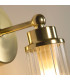 Imperial 1 Light Wall Lamp Satin Brass Metal & Clear Ribbed Glass-3