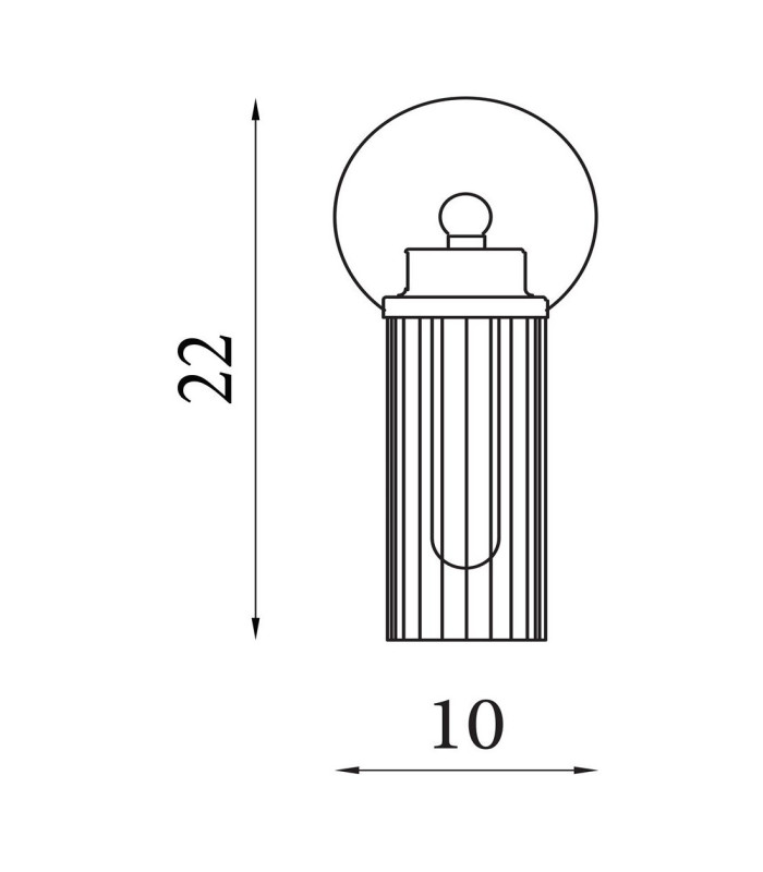 Imperial Wall Lamp, Satin Brass Metal & Clear Ribbed Glass