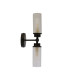 Imperial 2 Light Wall Lamp Matt Black Metal & Clear Ribbed Glass-2