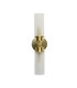 Imperial 2 Light Wall Lamp Satin Brass Metal & Clear Ribbed Glass-2