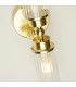 Imperial 2 Light Wall Lamp Satin Brass Metal & Clear Ribbed Glass-3
