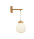 Ella Wall Lamp Brass Metal Wood & Opal Ribbed Glass-1