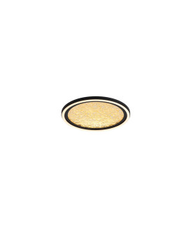 Luna LED Flush Light Sand Black Metal & Gold Plastic Diffuser-1