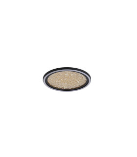 Luna LED Flush Light Sand Black Metal & Gold Plastic Diffuser-2
