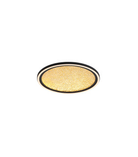 Luna LED Flush Light Sand Black Metal & Gold Plastic Diffuser-1