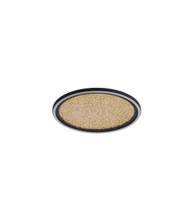 Luna LED Flush Light Sand Black Metal & Gold Plastic Diffuser-2