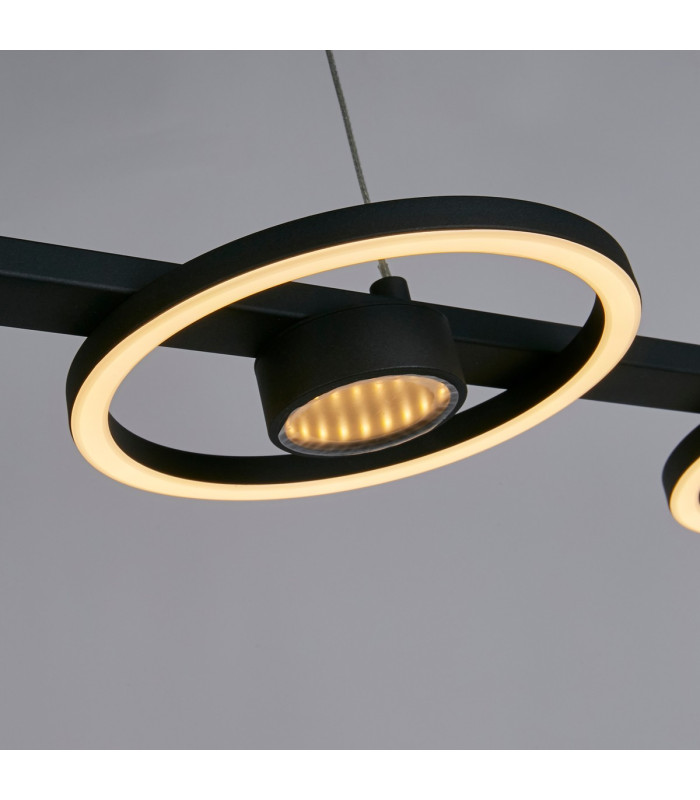 Space 4 Light LED Bar Celling Pendant Black Metal-3