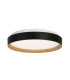 Sorrento LED Flush Light Ceiling Light Black with Wood Transfer-1