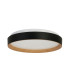 Sorrento LED Flush Light Ceiling Light Black with Wood Transfer-2