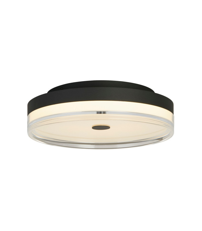 Cyprus LED Flush Light Black Metal and Clear Acrylic-1