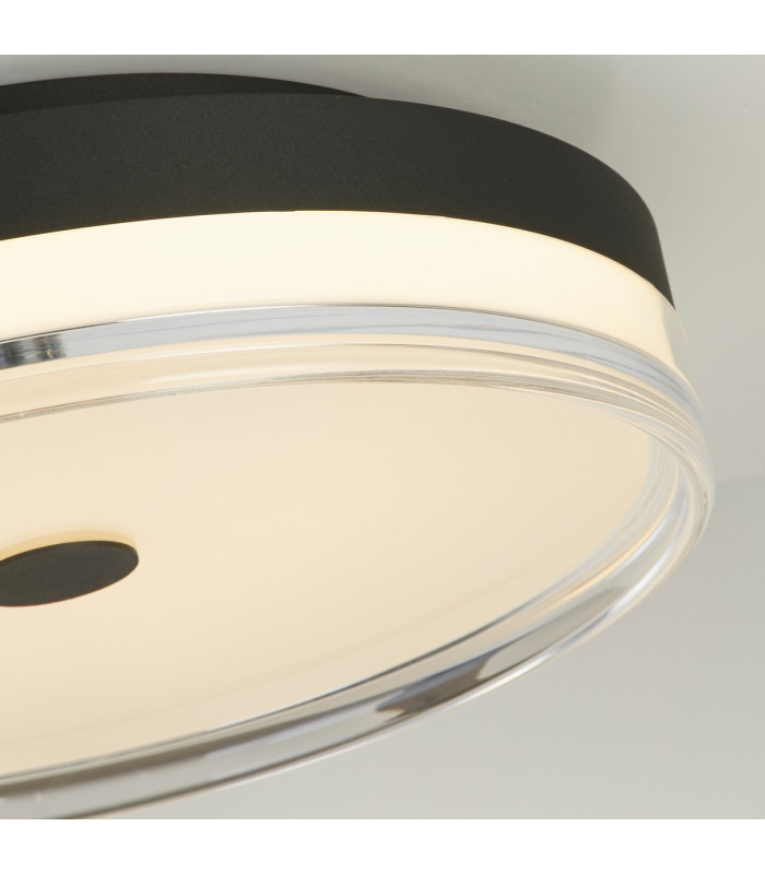Cyprus LED Flush Light Black Metal and Clear Acrylic-3