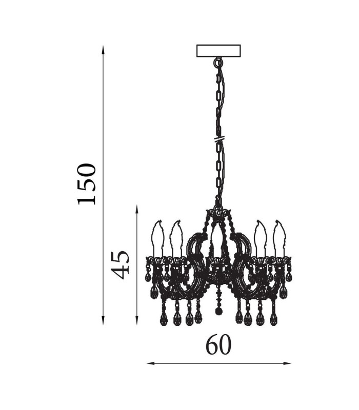 Utah Outdoor 8 Light Chandelier Gold & Crystal