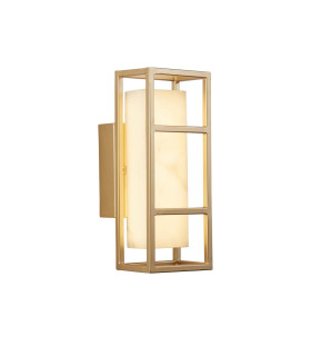 Mirage LED Wall Lamp Matt Gold & Marbleised Resin-1