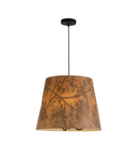 Isla 3 Light Dome Celling Pendant Recycled Paper Shade and Black Metal-1