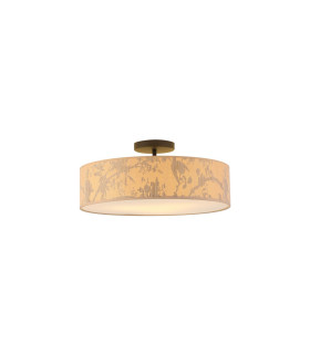 Isla 3 Light Flush Light Ceiling Light Recycled Paper Shade and Black Metal-1