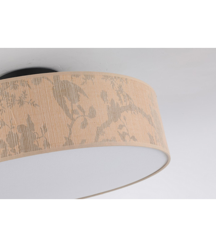 Isla 3 Light Flush Light Ceiling Light Recycled Paper Shade and Black Metal-2