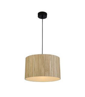 Meadow 1 Light Celling Pendant Convertible to Flush Light Natural Grass Shade-1