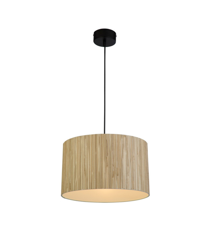 Meadow 1 Light Celling Pendant Convertible to Flush Light Natural Grass Shade-1