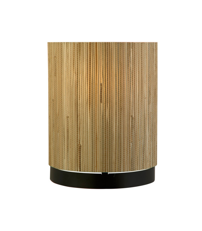 Meadow 1 Light Wall Lamp Natural Grass Shade and Black Metal-1