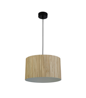 Meadow 1 Light Celling Pendant Convertible to Flush Light Natural Grass Shade-2
