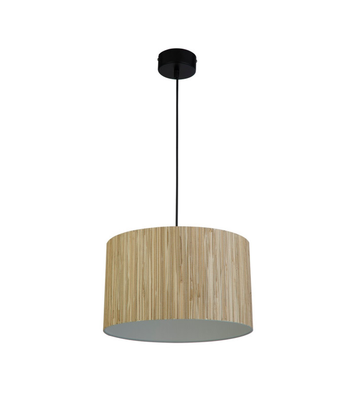 Meadow 1 Light Celling Pendant Convertible to Flush Light Natural Grass Shade-2