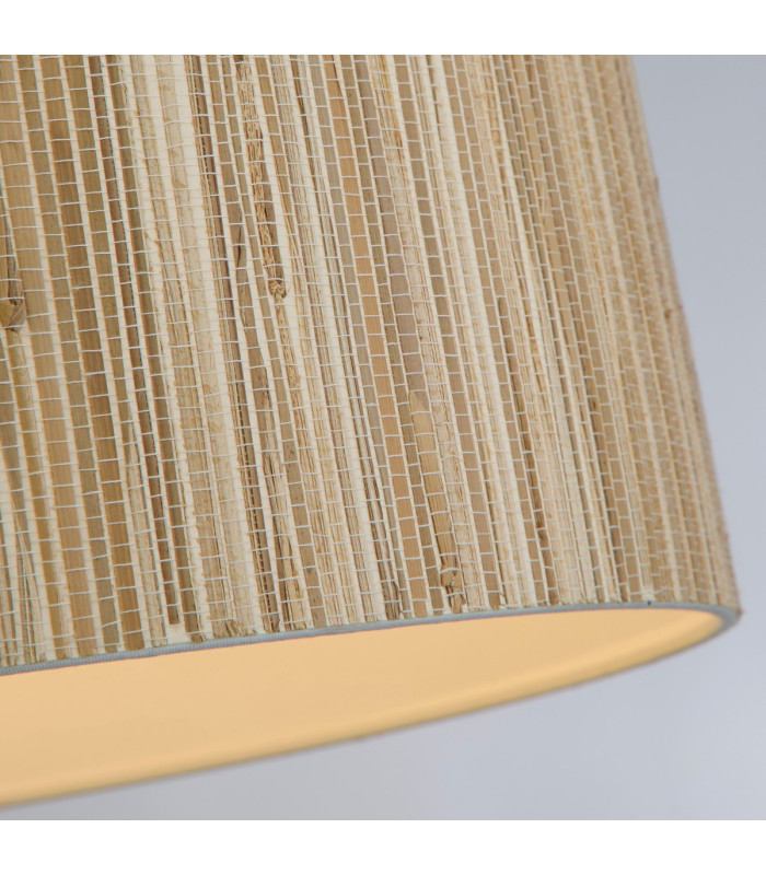 Meadow 1 Light Celling Pendant Convertible to Flush Light Natural Grass Shade-3