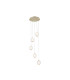 Allure 5 Light Cluster Light-Drop Celling Pendant Satin Brass & Clear Acrylic-1