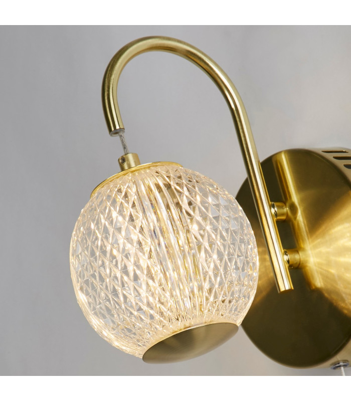 Allure Wall Lamp Satin Brass Metal & Clear Acrylic-3