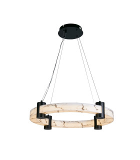 Moonbeam LED Celling Pendant Black Metal & Marbleised Resin-1