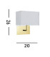 Hotel Wall Lamp Satin Brass Metal & White Fabric Shade-3