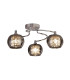 Lovell 3 Light Flush Light- Chrome Metal Smoked Glass & Crystal Glass-1