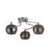 Lovell 3 Light Flush Light- Chrome Metal Smoked Glass & Crystal Glass-2