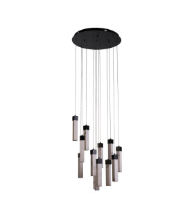 Moonbeam 13 Light Celling Pendant Black Metal & Marbleised Resin-2