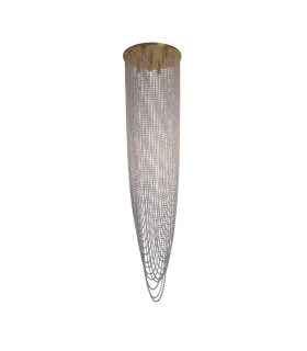 Swoop 10 Light Celling Pendant Satin Brass & Clear Crystal-2